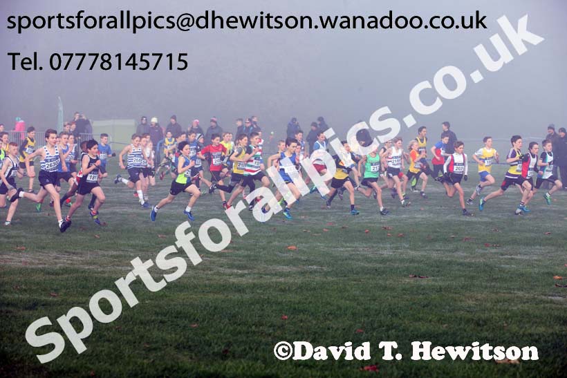 Boys under-13s, European Cross Country Trials, Sefton Park, Liverpool. Photo: David T. Hewitson/Sports for All Pics